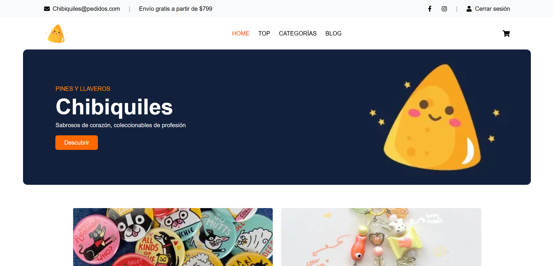 Ecommerce de Pines y Llaveros