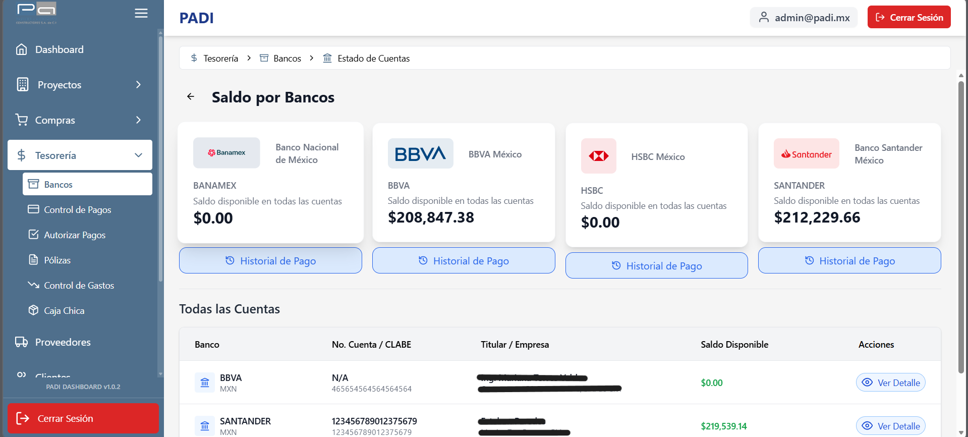 PADI – Solicitudes de Pago